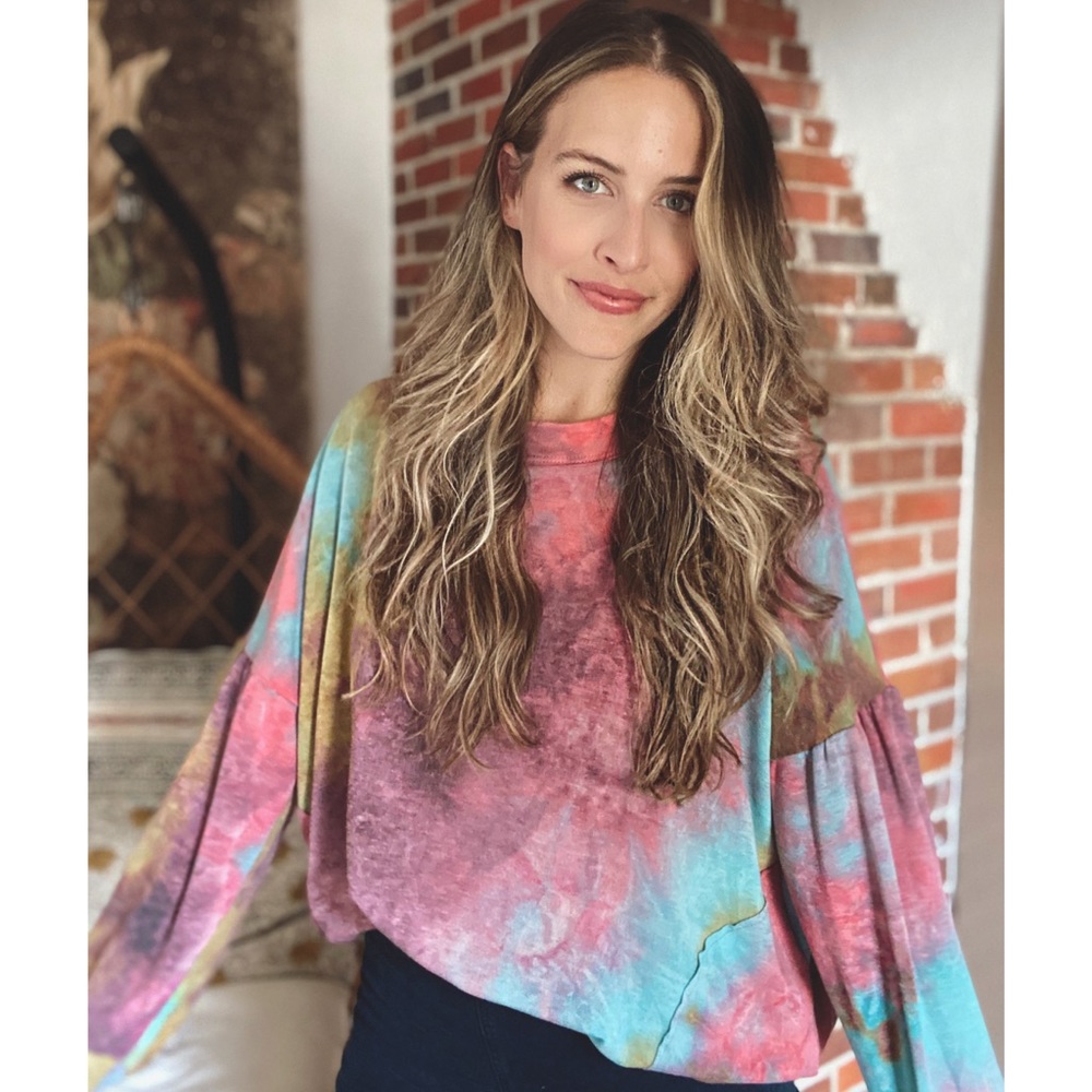 Watercolor Boho Tie Dye Top 🌀